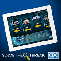 Solve the Outbreak application as seen on an iPad.