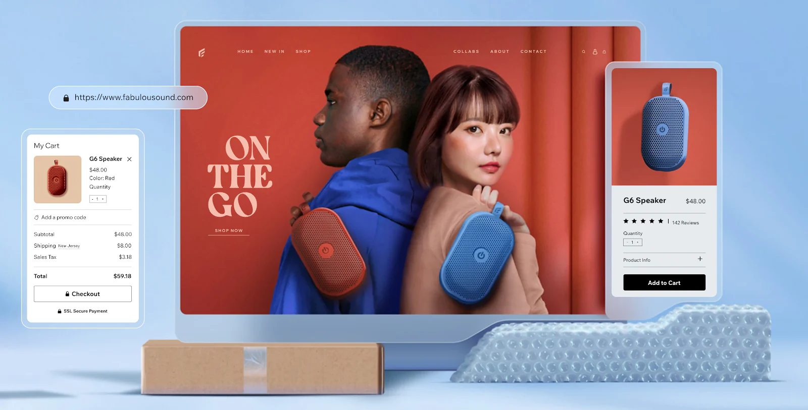 Screenshot of Wix website.